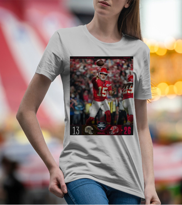 ESPN Monday Night Football Final Kansas City Chiefs 26 New Orleans Saints 13 T-Shirt