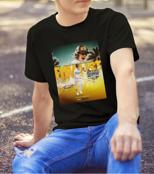 Jackson Merrill San Diego Padres Hank Aaron Award Finalist Signature For Faithful T-Shirt