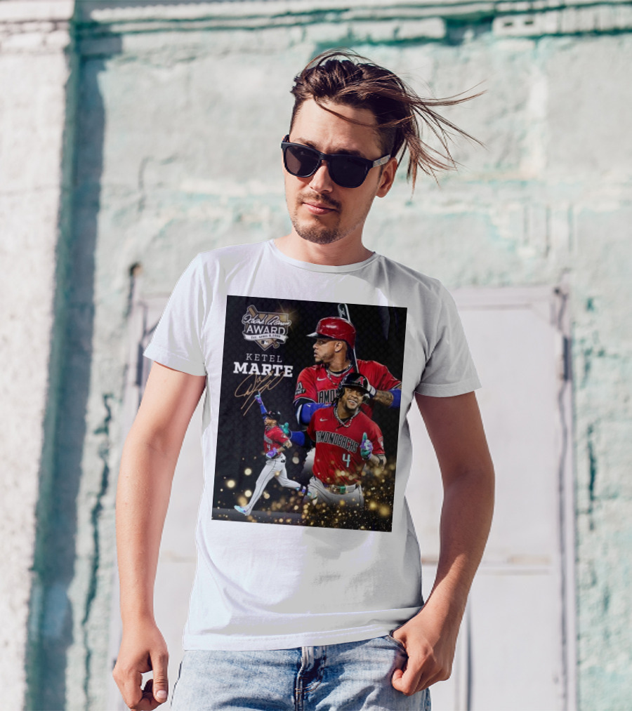 Ketel Marte Arizona Diamondbacks 2024 Hank Aaron Award Nominee Signature Collection T-Shirt
