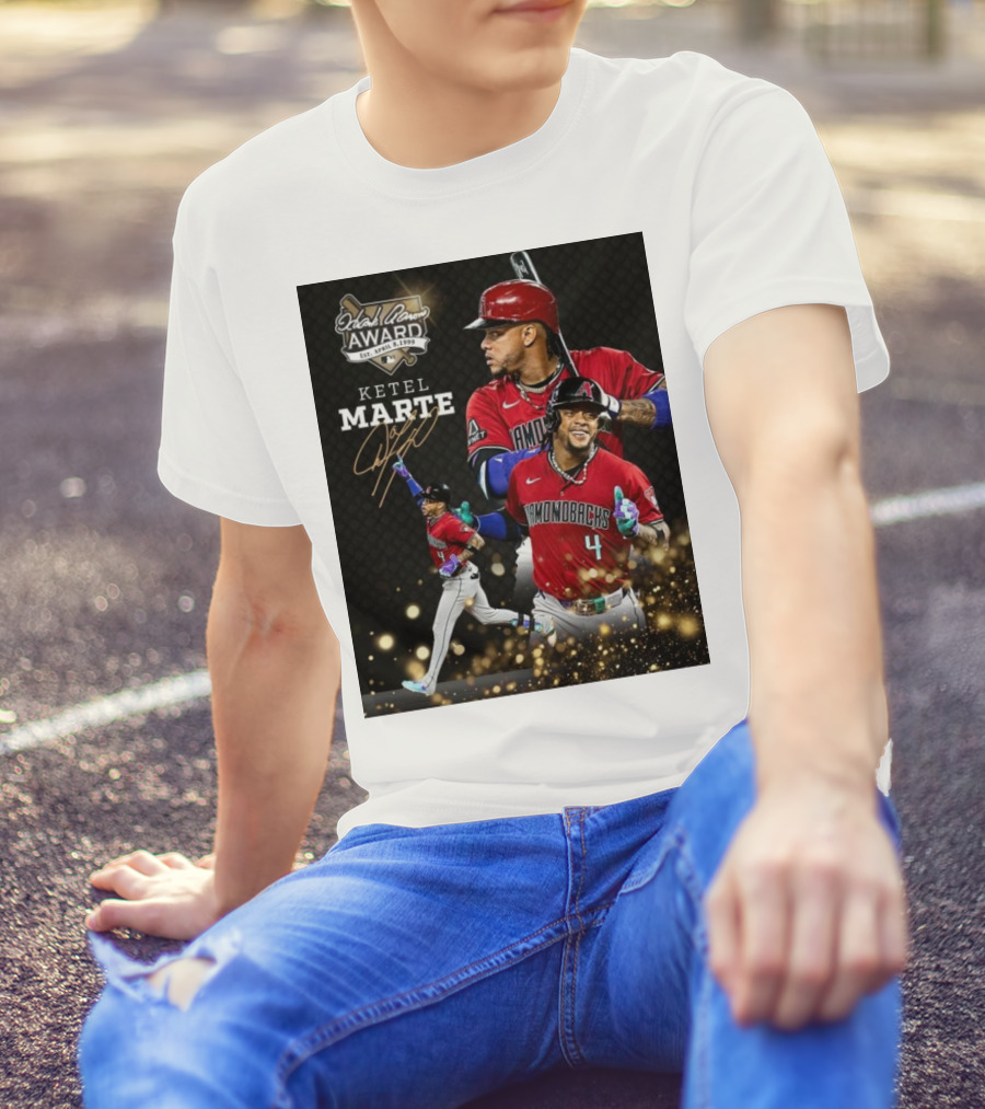 Ketel Marte Arizona Diamondbacks 2024 Hank Aaron Award Nominee Signature Collection T-Shirt