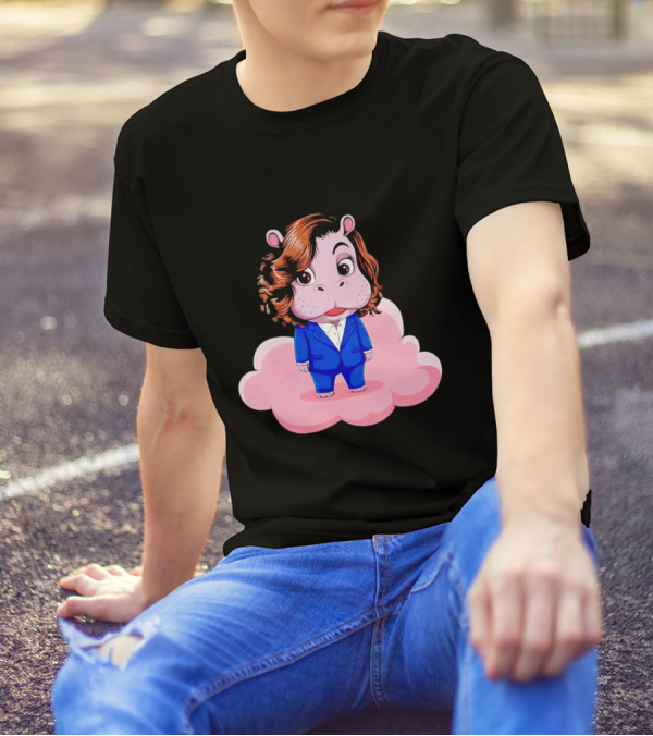 Moo Deng Hippopotamus In Blue Suit For Kamala Harris T-Shirt