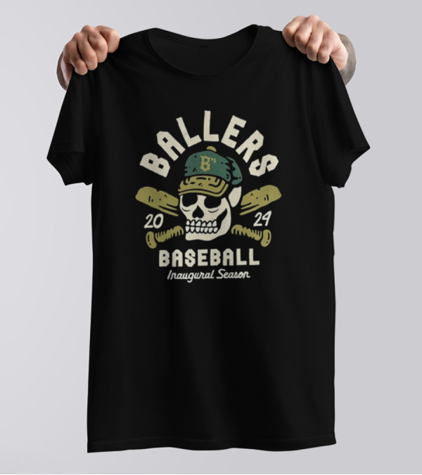 Ballers B's Baseball Inaugural Season 2024 Skull T-Shirt