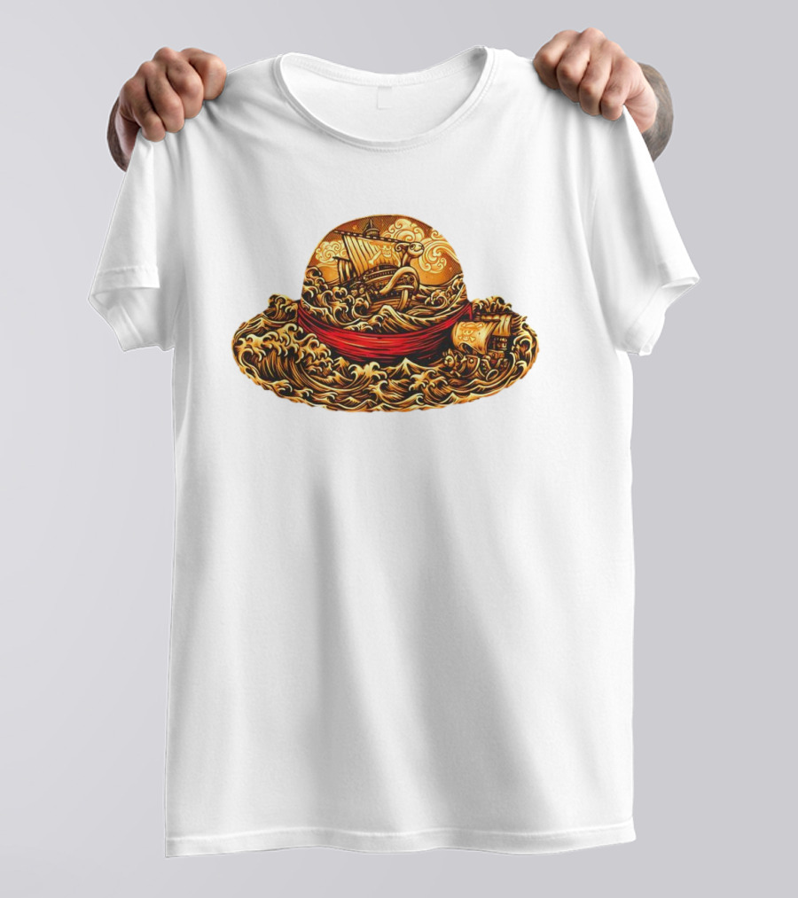 One Piece Luffy's Hat Going Merry Thousand Sunny Pirate Hat T-Shirt