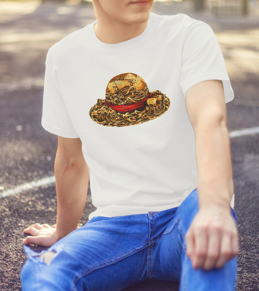 One Piece Luffy's Hat Going Merry Thousand Sunny Pirate Hat T-Shirt