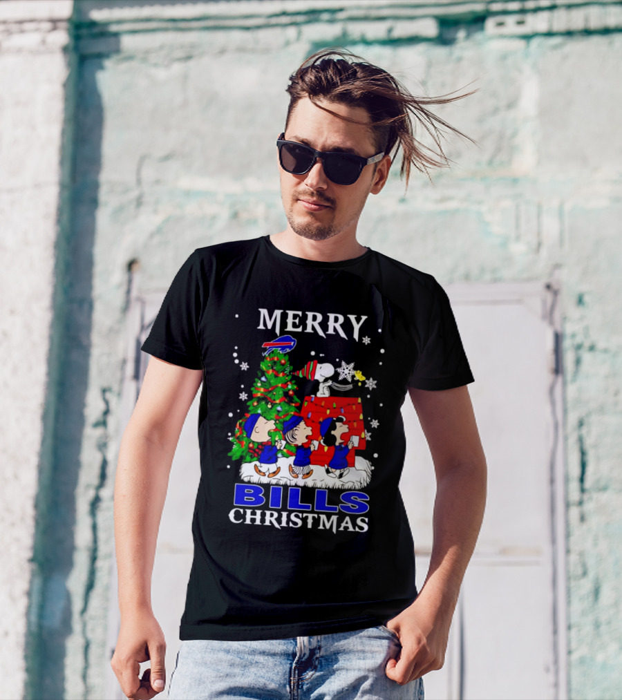 Merry Bills Christmas Peanuts Buffalo Bills T-Shirt