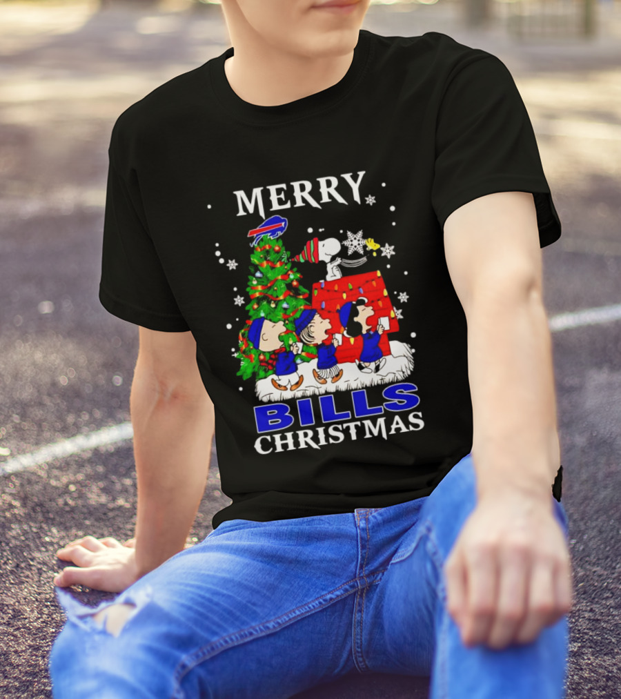 Merry Bills Christmas Peanuts Buffalo Bills T-Shirt