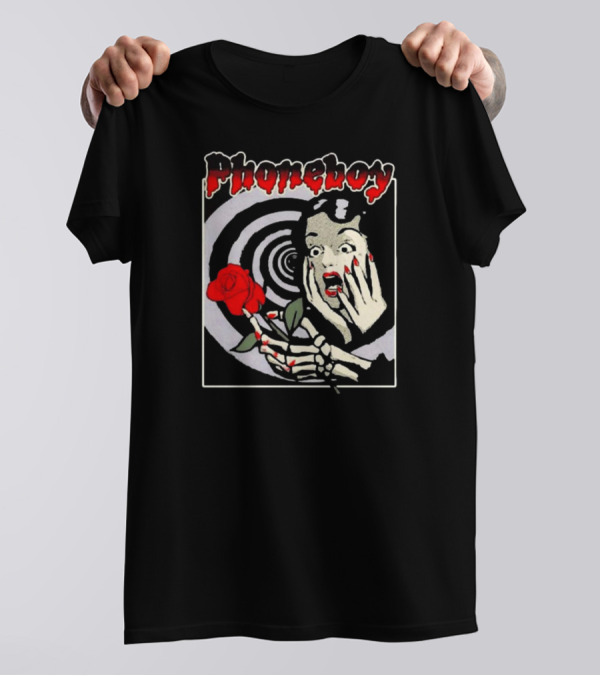 Phoneboy Skeleton Horror Rose Spiral Scream T-Shirt