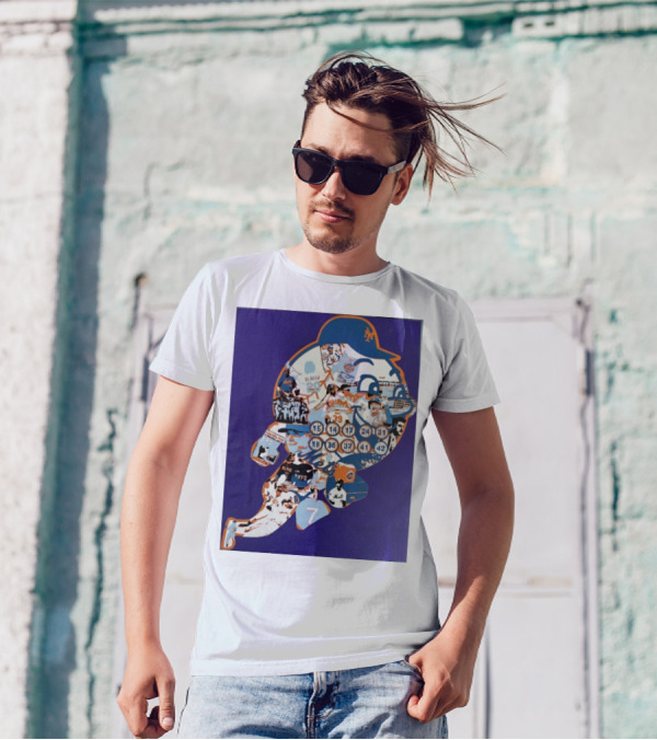 New York Mets Mr. Met Collage Featuring Iconic Players And Numbers T-Shirt