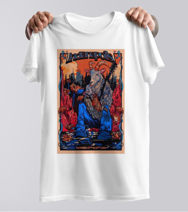 Indianapolis Billy Strings Goat Artwork At Gainbridge Fieldhouse October 11-12, T-Shirt