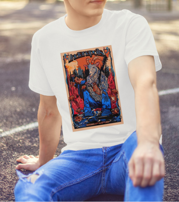 Indianapolis Billy Strings Goat Artwork At Gainbridge Fieldhouse October 11-12, T-Shirt