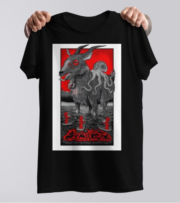 Clutch The Wiltern Los Angeles October 8th 2024 Goat Monster With Tentacles T-Shirt