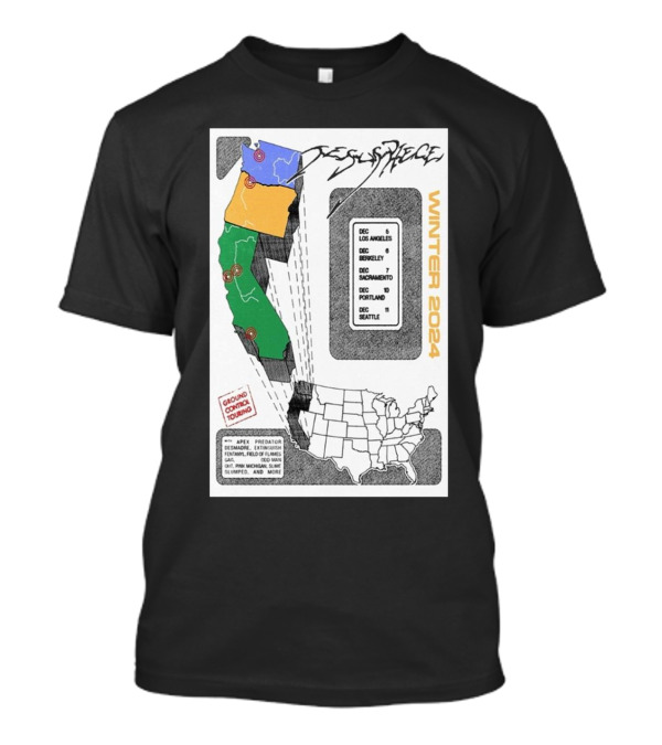 Jesus Piece West Coast Winter 2024 Tour Los Angeles Berkeley Sacramento Portland Seattle T-Shirt