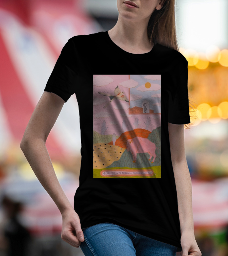 Khruangbin The Criterion Oklahoma City Oct 7 2024 Pink Bison And Bird T-Shirt