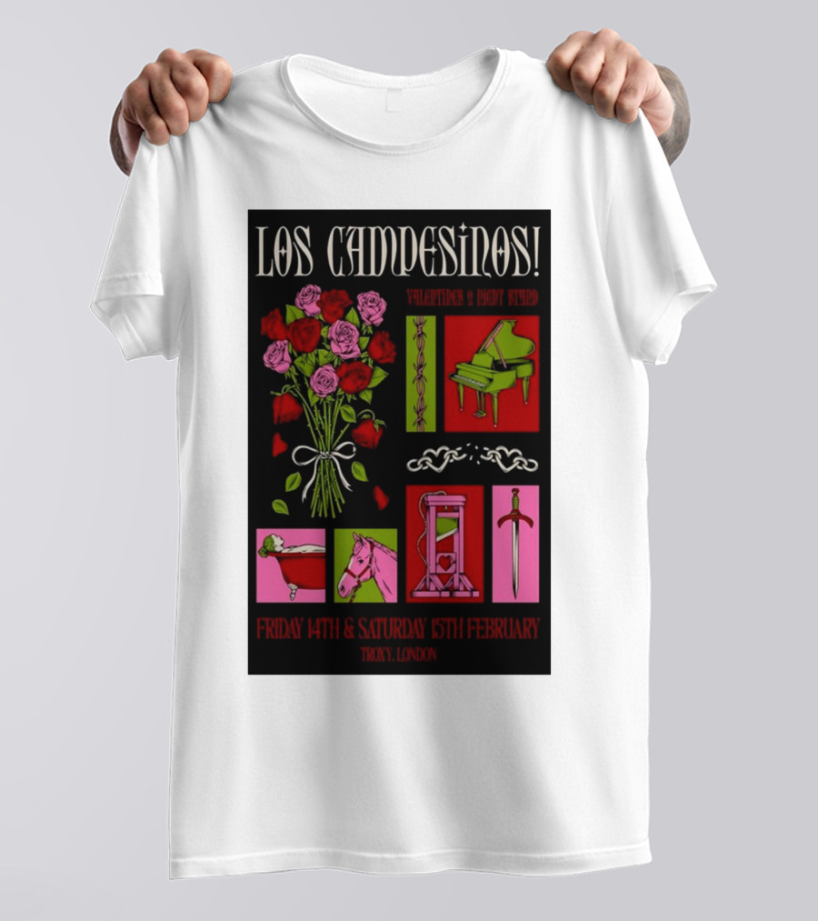 Los Campesinos Valentines Night Stand Troxy London February 14th And 15th 2025 T-Shirt