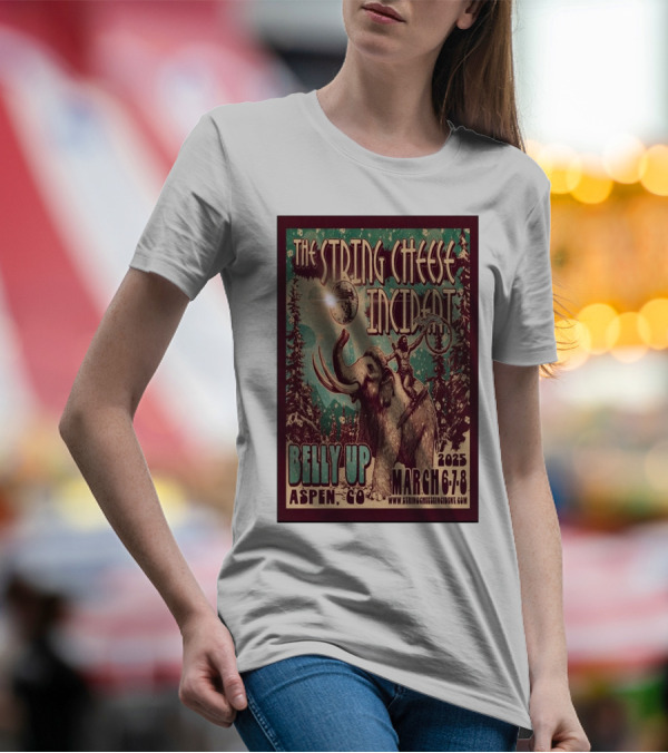The String Cheese Incident March 6-8 2025 Belly Up Aspen CO Mammoth Adventure T-Shirt
