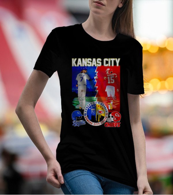 Kansas City Royals Witt Jr Chiefs Mahomes Signatures T-Shirt