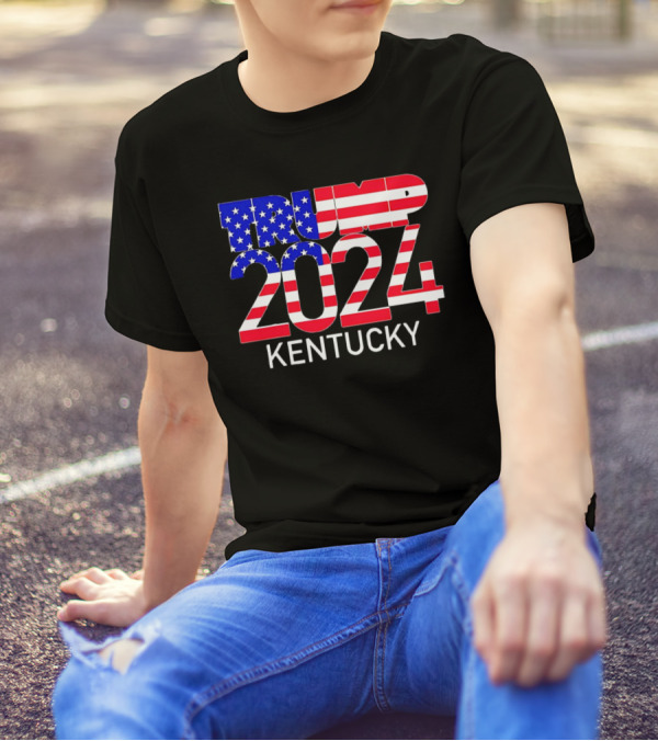 Trump 2024 Kentucky USA Flag T-Shirt