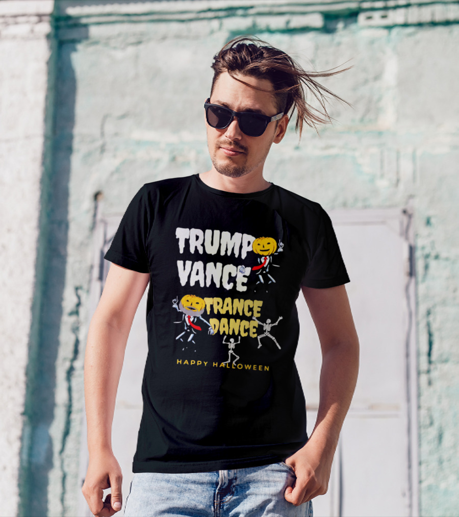 Trump Vance Trance Dance Skeletons Happy Halloween T-Shirt