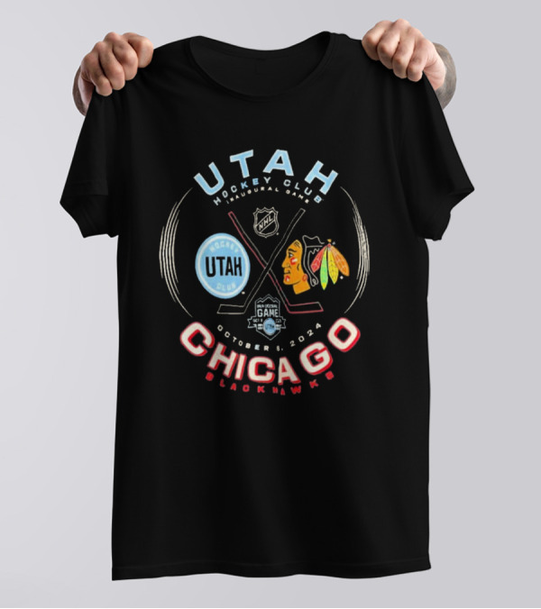 Utah Hockey Club Inaugural Game Vs. Chicago Blackhawks October 8, 2024 NHL T-Shirt