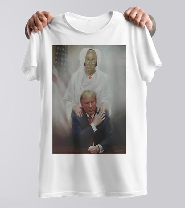 Yakub And Trump Iconic Painting With Flag Backdrop T-Shirt