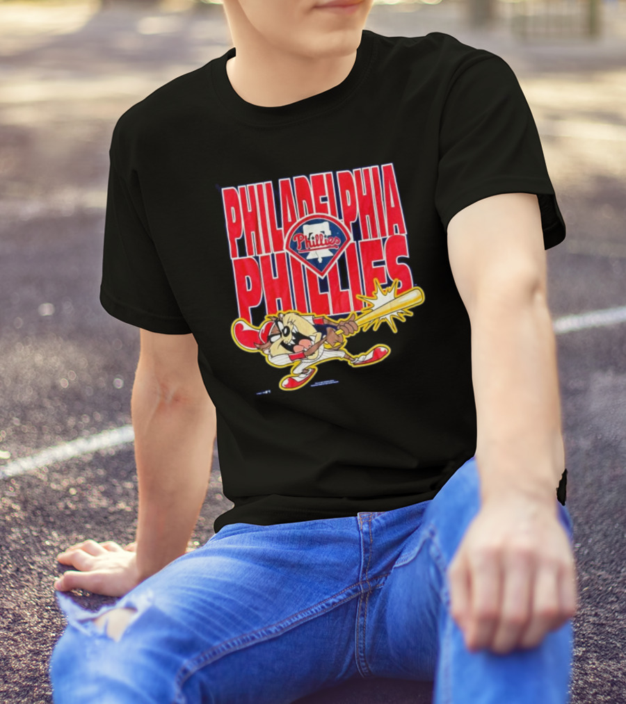 Philadelphia Phillies Tasmanian Devil Taz MLB 1995 Jersey T-Shirt