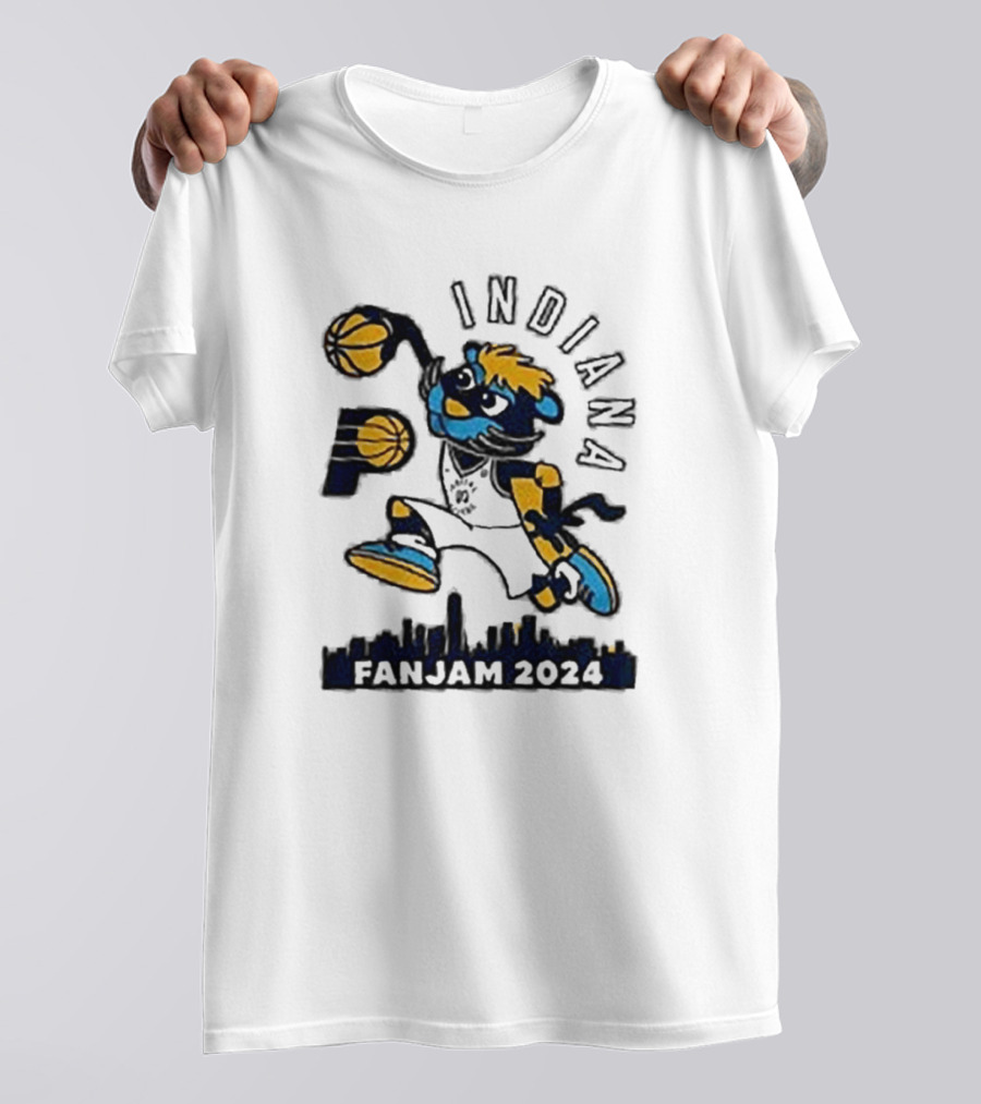 Indiana Pacers FanJam 2024 Dunking Mascot T-Shirt