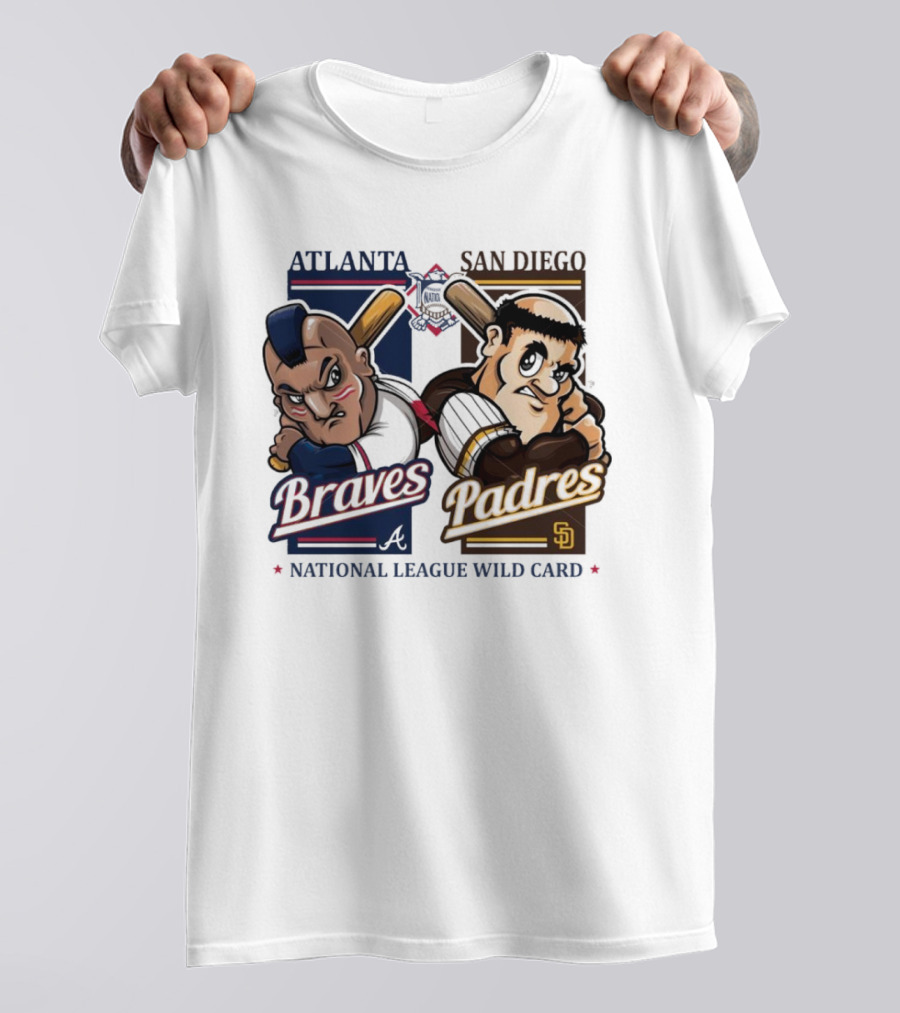 Atlanta Braves Vs San Diego Padres National League Wild Card 2024 Mascots T-Shirt