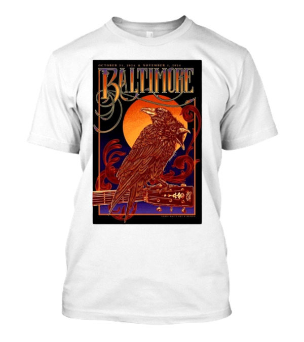 Baltimore October 31 November 1 2024 Sadie Mays Raven And Guitar T-Shirt
