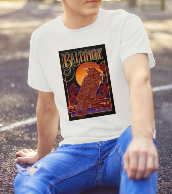 Baltimore October 31 November 1 2024 Sadie Mays Raven And Guitar T-Shirt