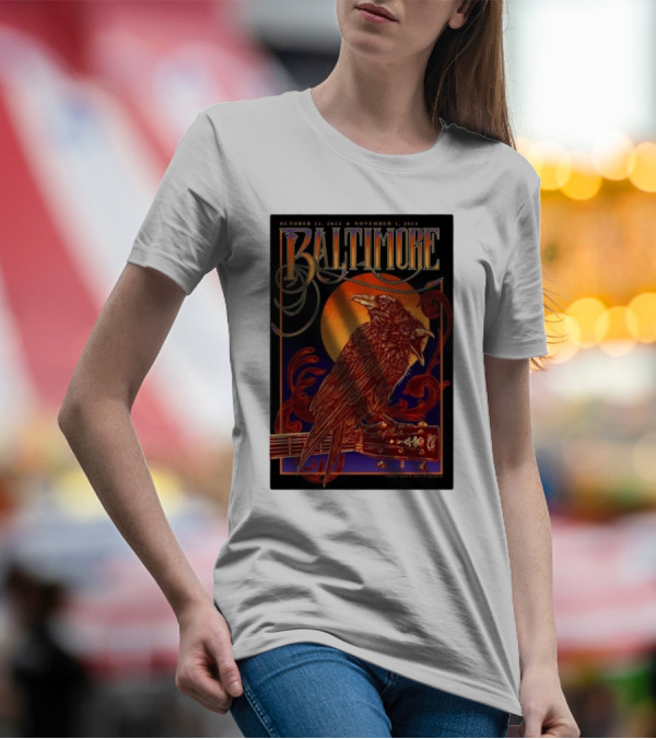Baltimore October 31 November 1 2024 Sadie Mays Raven And Guitar T-Shirt