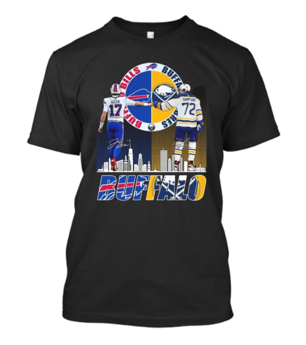Buffalo Bills Allen Sabres Thompson City Champions Signatures 2024 Skyline T-Shirt