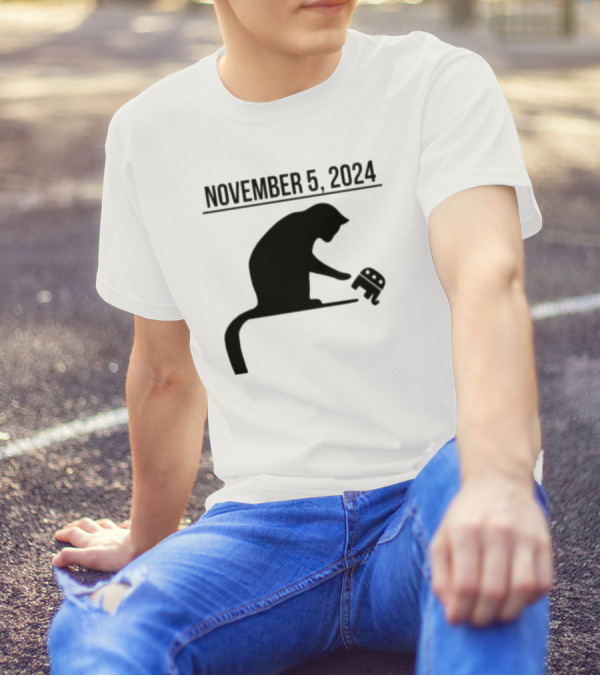 November 5 2024 Cat Knocking Elephant Republican T-Shirt
