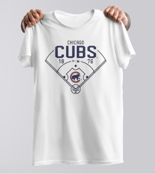 Chicago Cubs 1876 Baseball Field T-Shirt