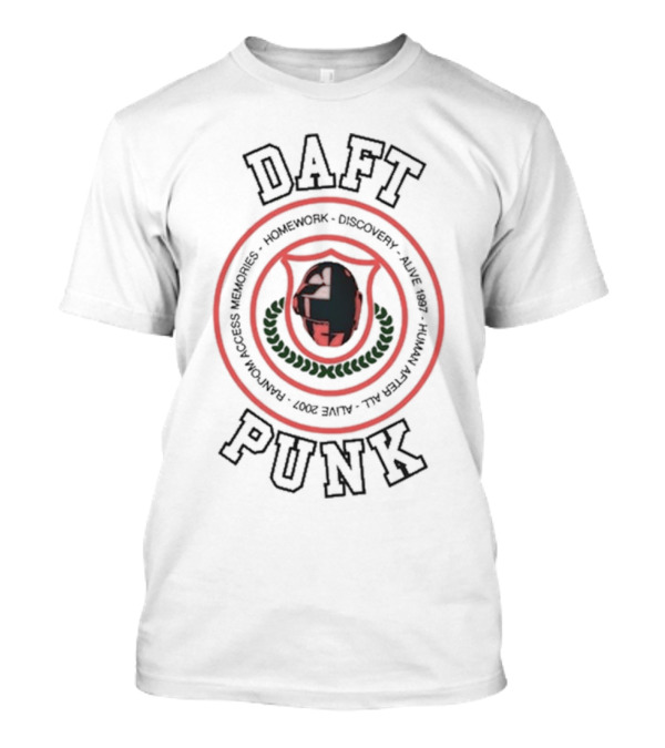 DAFT PUNK Collegiate Homework Discovery Alive 1997 Human After All Random Access Memories Alive 2007 T-Shirt