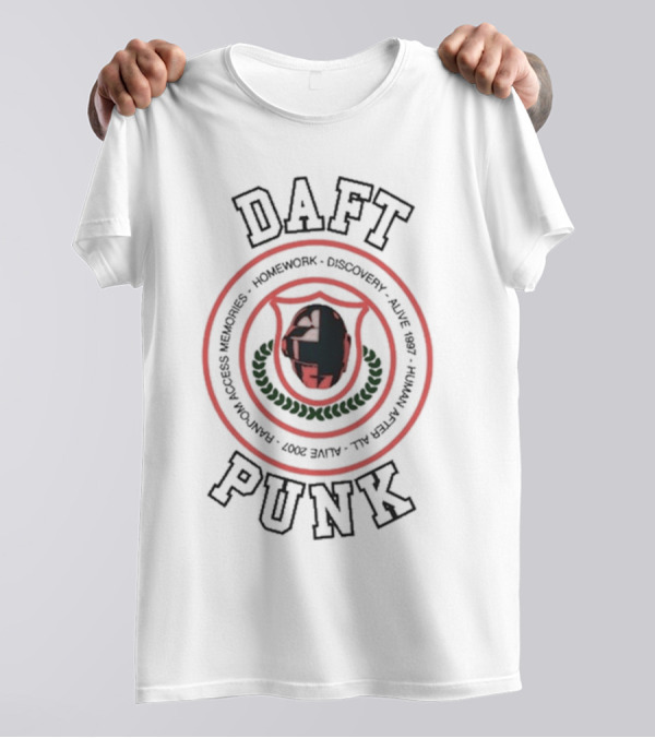 DAFT PUNK Collegiate Homework Discovery Alive 1997 Human After All Random Access Memories Alive 2007 T-Shirt