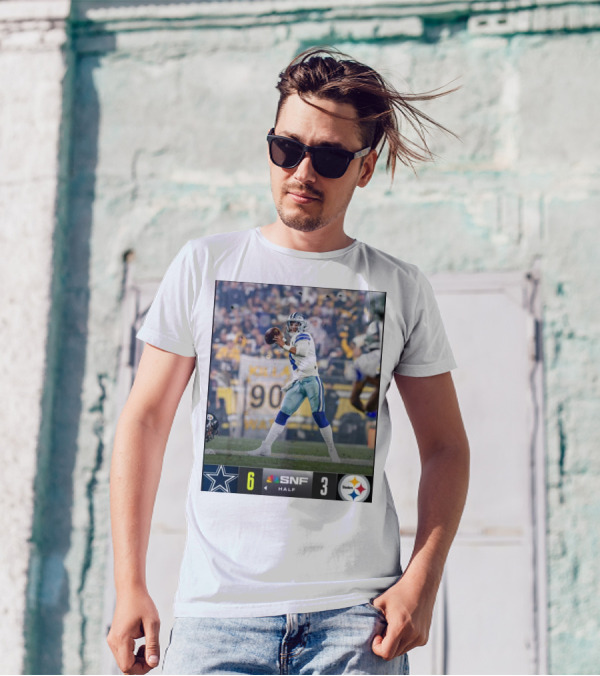 Dallas Cowboys 6 SNF Half 3 Pittsburgh Steelers T-Shirt