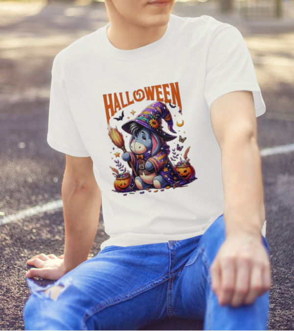 Halloween Eeyore Witch Winnie The Pooh Cartoon T-Shirt