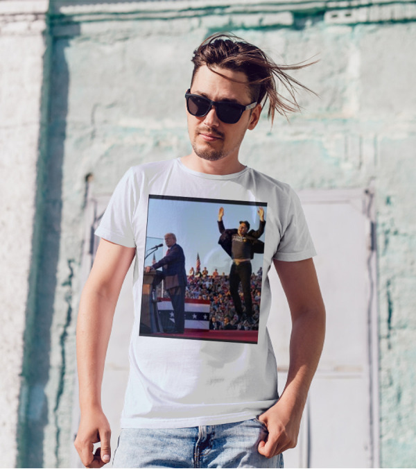 Elon Musk Donald Trump Occupy Mars MAGA Rally Scene T-Shirt