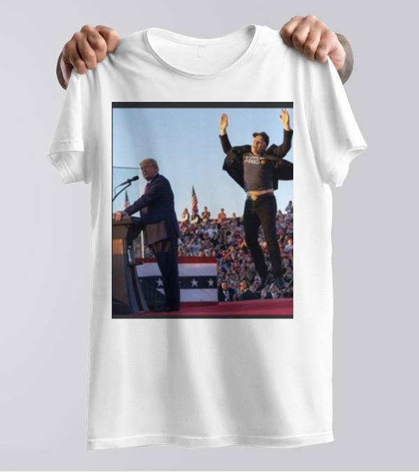 Elon Musk Donald Trump Occupy Mars MAGA Rally Scene T-Shirt