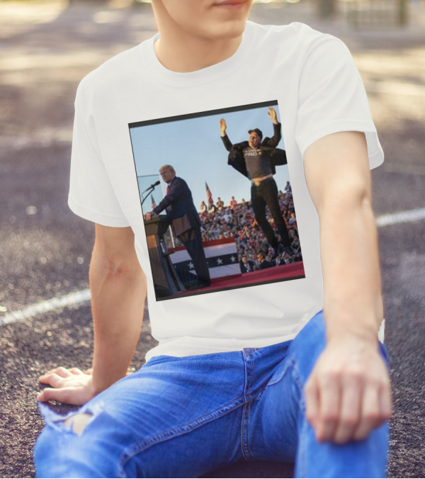 Elon Musk Donald Trump Occupy Mars MAGA Rally Scene T-Shirt