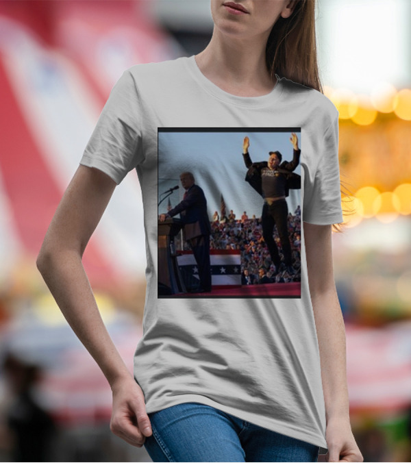 Elon Musk Donald Trump Occupy Mars MAGA Rally Scene T-Shirt