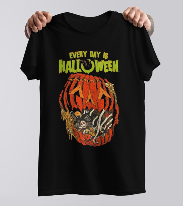 Every Day Is Halloween Creepy Pumpkin Neighborhood T-Shirt
