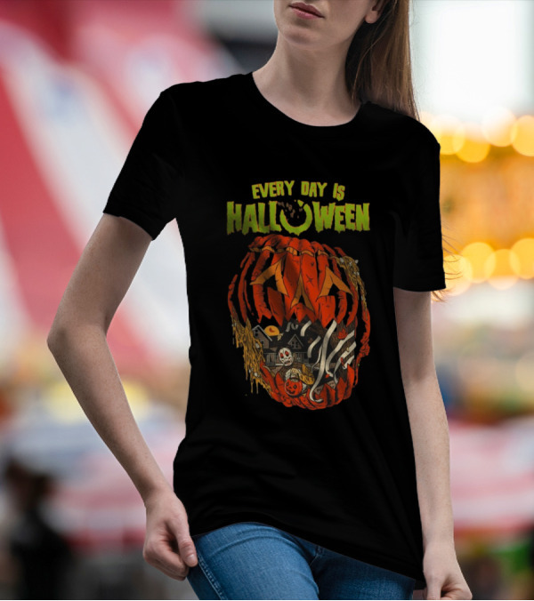 Every Day Is Halloween Creepy Pumpkin Neighborhood T-Shirt