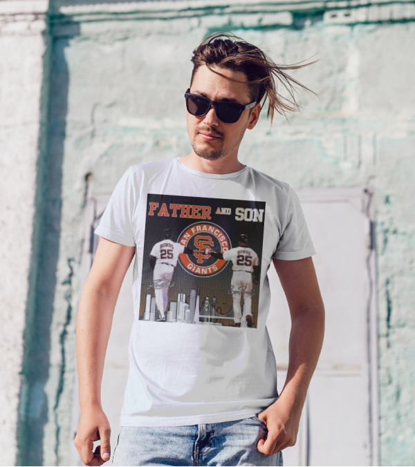 Father And Son San Francisco Giants Bonds Signatures 2024 25 Iconic Giants Bonds Father And Son 25 Signatures T-Shirt