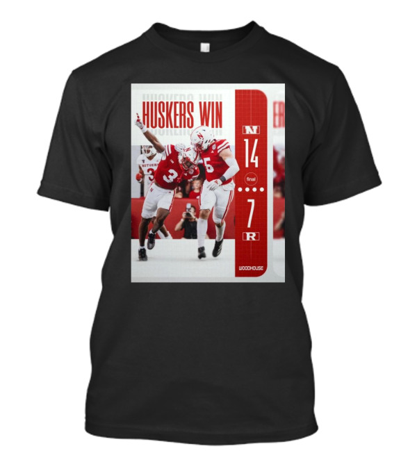 Huskers Win Final Nebraska 14 – 7 Rutgers Scarlet Knights Woodhouse T-Shirt