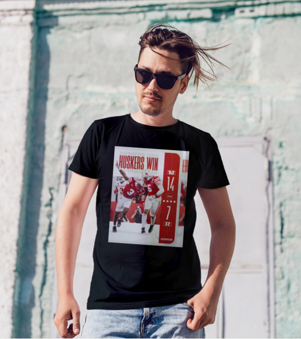 Huskers Win Final Nebraska 14 – 7 Rutgers Scarlet Knights Woodhouse T-Shirt