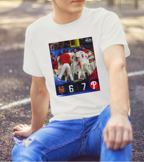 Final New York Mets 6 7 Philadelphia Phillies MLB 2024 NLDS Phillies Tie Series 1 1 T-Shirt