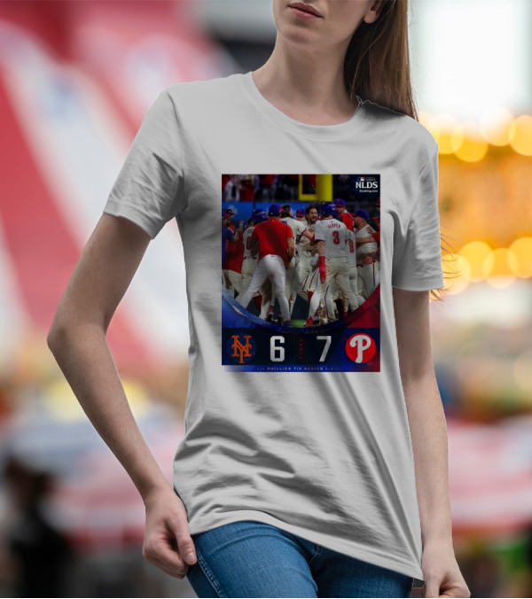 Final New York Mets 6 7 Philadelphia Phillies MLB 2024 NLDS Phillies Tie Series 1 1 T-Shirt