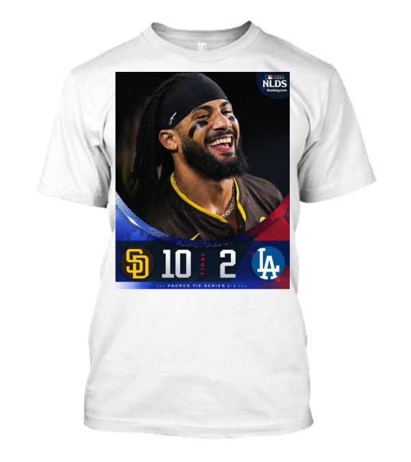 San Diego Padres Tie Series 1-1 10-2 Los Angeles Dodgers 2024 NLDS Final T-Shirt