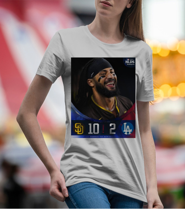 San Diego Padres Tie Series 1-1 10-2 Los Angeles Dodgers 2024 NLDS Final T-Shirt